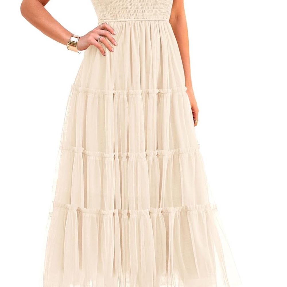 Elegant Cream Maxi Dress